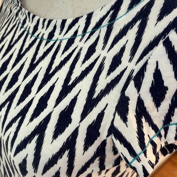 Hatley Blue and White Geometric Mini Dress with Colorful Stripes - Picture 5 of 9